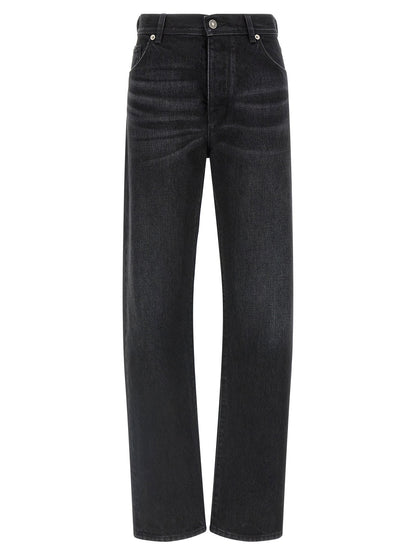 Fendi Yellow Stitching Jeans With Visible Thread
