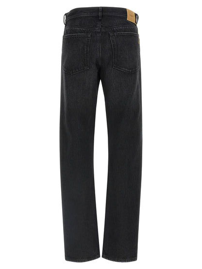 Fendi Yellow Stitching Jeans With Visible Thread