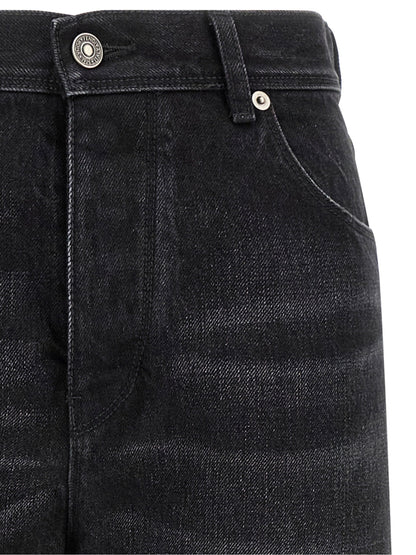 Fendi Yellow Stitching Jeans With Visible Thread