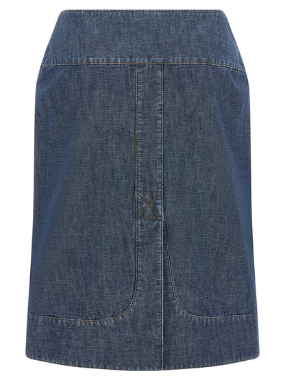 Fendi Chambray Denim Skirt