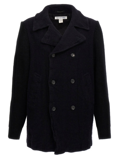 Comme Des Garcons Shirt Double-breasted Wool Coat
