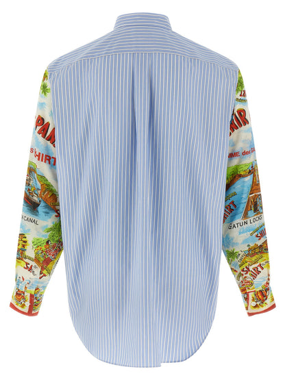 Comme Des Garcons Shirt Patterned Sleeve Shirt