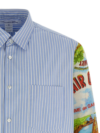 Comme Des Garcons Shirt Patterned Sleeve Shirt