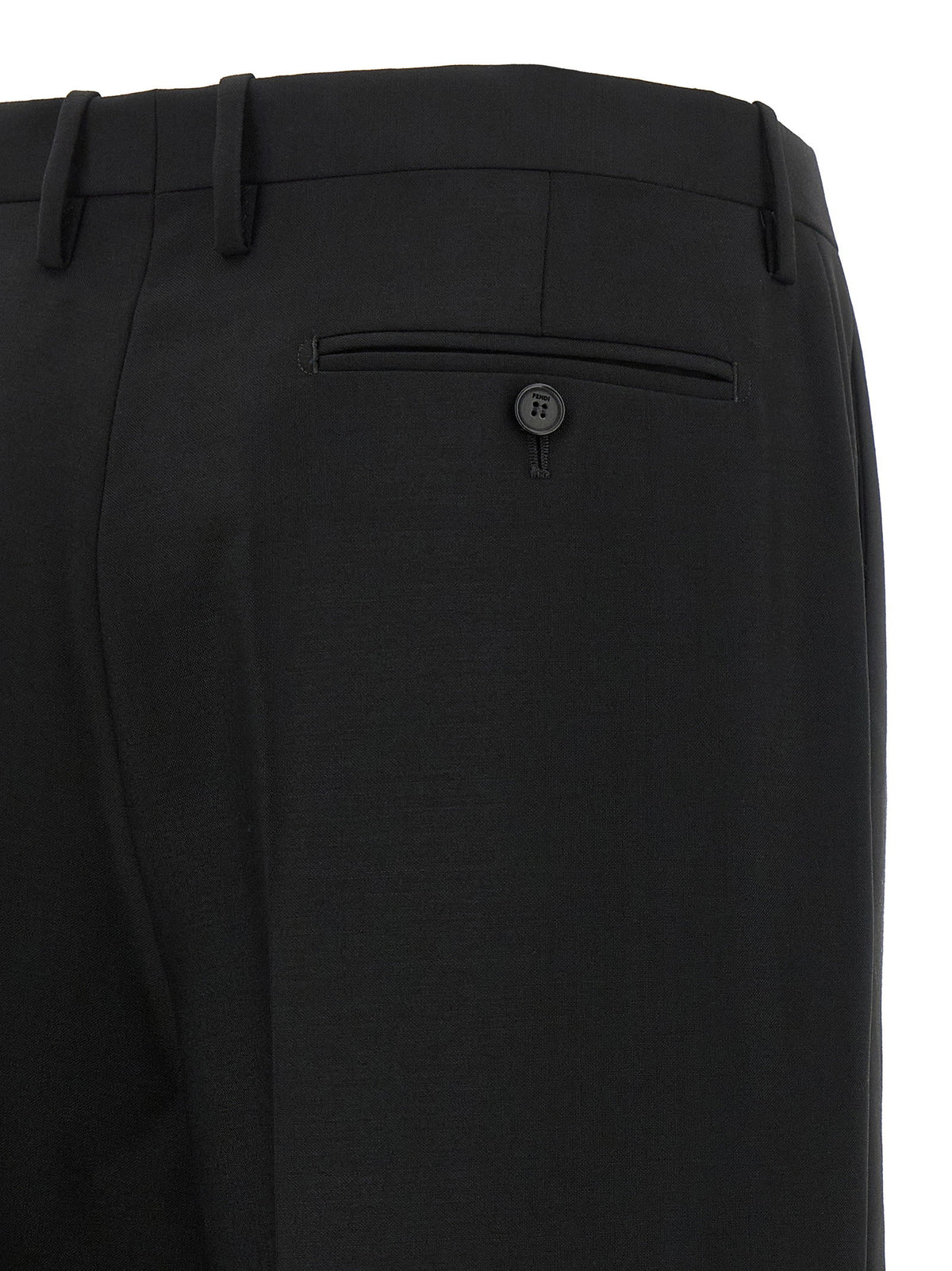 Fendi Black Wool And Mohair Pants