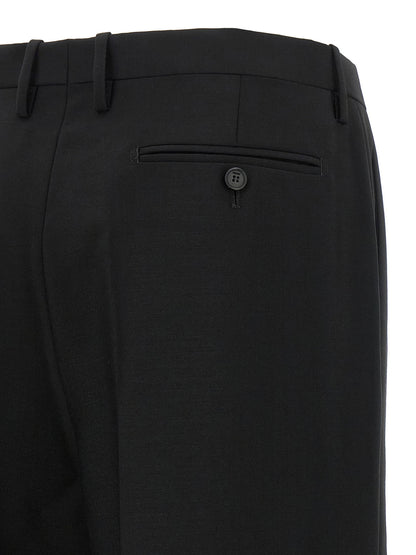 Fendi Black Wool And Mohair Pants