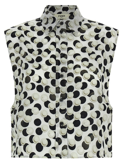 Fendi Polka Dot Crop Top