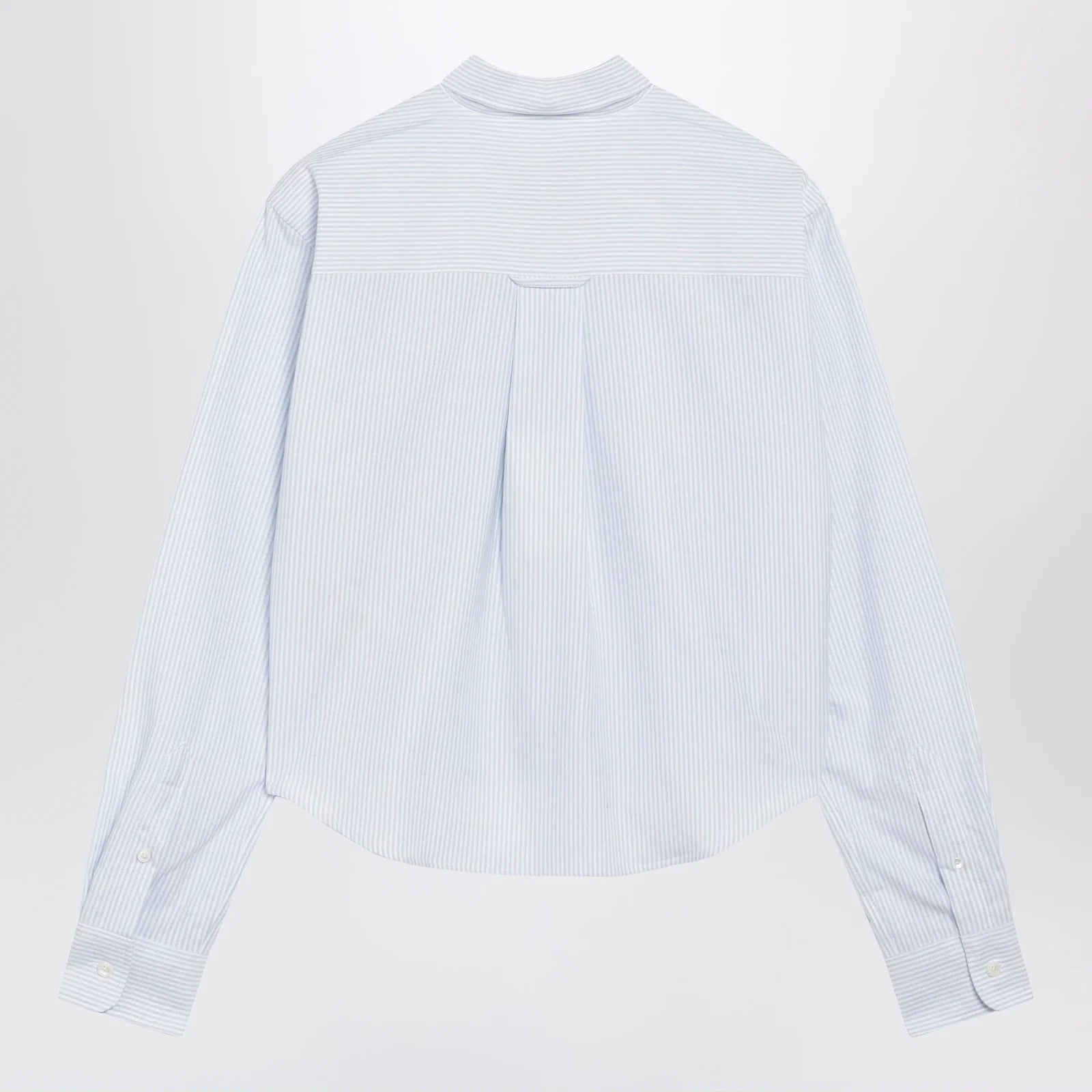 Ami Paris Blue/White Striped Ami de Cœur Cropped Shirt
