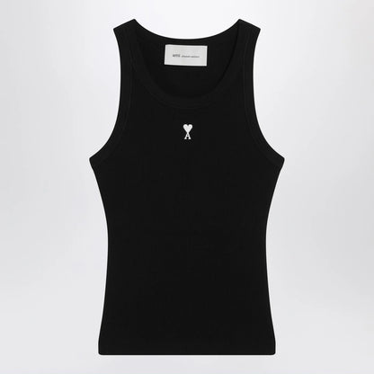 Ami Paris Black Ami De Coeur tank top