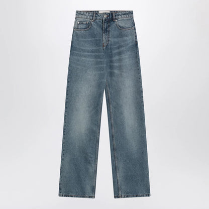 Ami Paris Wide-leg jeans in washed indigo denim