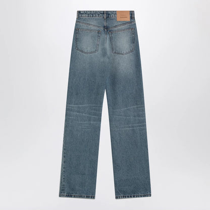 Ami Paris Wide-leg jeans in washed indigo denim