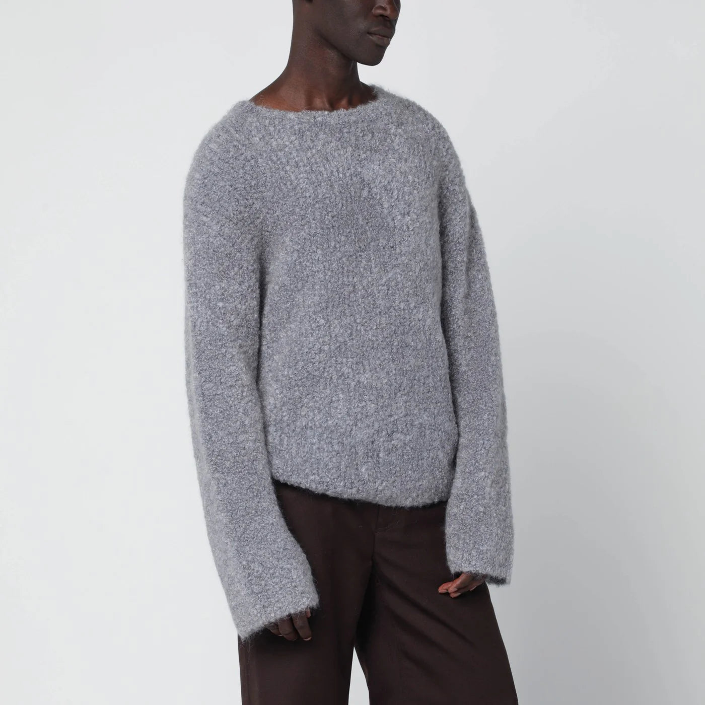 Séfr Jermaine grey sweater in bouclé yarn