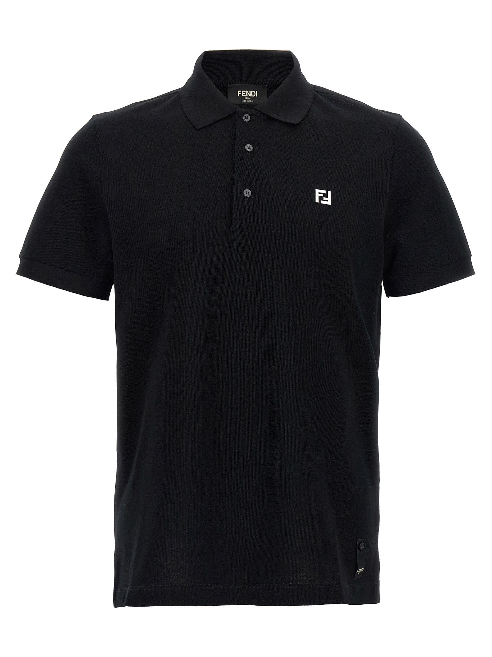 Fendi Ff Metallic Logo Polo Shirt
