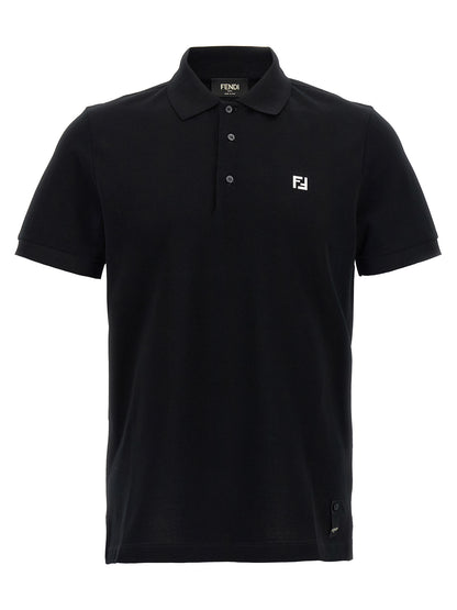 Fendi Ff Metallic Logo Polo Shirt