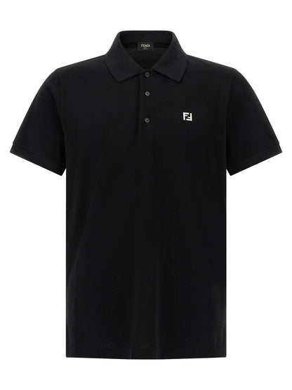 Fendi Ff Metallic Logo Polo Shirt