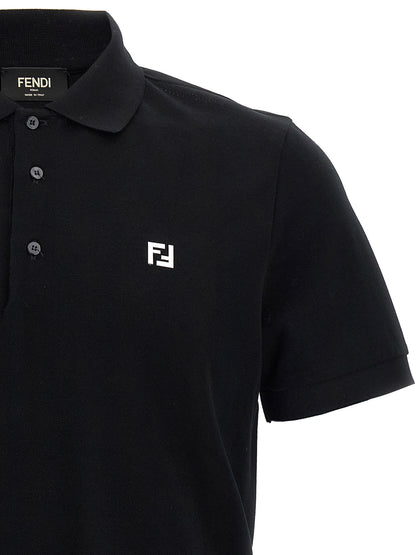 Fendi Ff Metallic Logo Polo Shirt