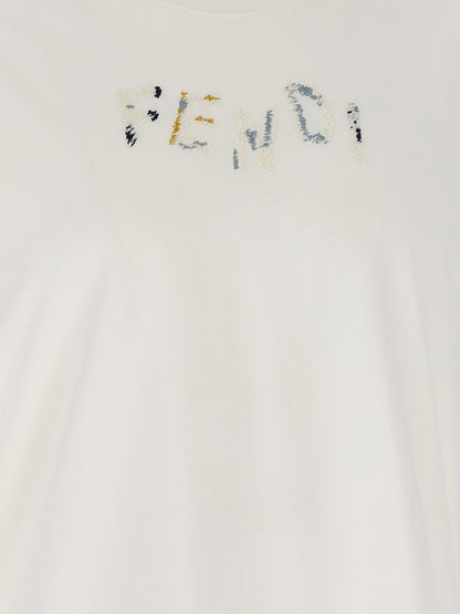 Fendi Logo Embroidery T-shirt