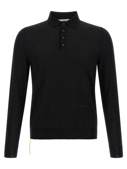 Fendi Yellow Stitching Polo Shirt With Visible Thread