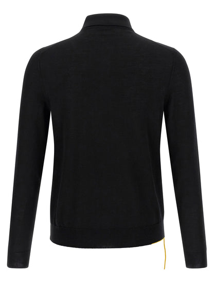 Fendi Yellow Stitching Polo Shirt With Visible Thread