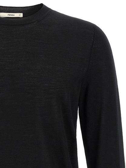 Fendi Yellow Stitching Sweater With Visible Thread