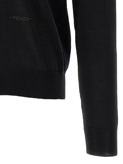 Fendi Yellow Stitching Sweater With Visible Thread
