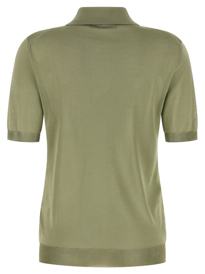 Fendi Shiny Viscose Polo Shirt