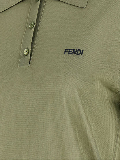Fendi Shiny Viscose Polo Shirt
