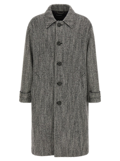 Dolce & Gabbana Chevron Wool Coat