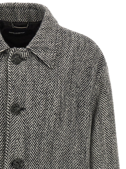 Dolce & Gabbana Chevron Wool Coat