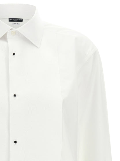 Dolce & Gabbana Gold Tuxedo Shirt