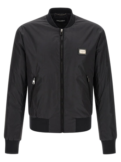 Dolce & Gabbana Logo Plaque Bomber Jacket