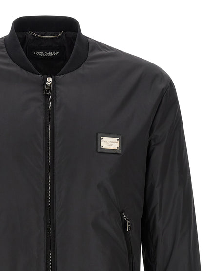 Dolce & Gabbana Logo Plaque Bomber Jacket