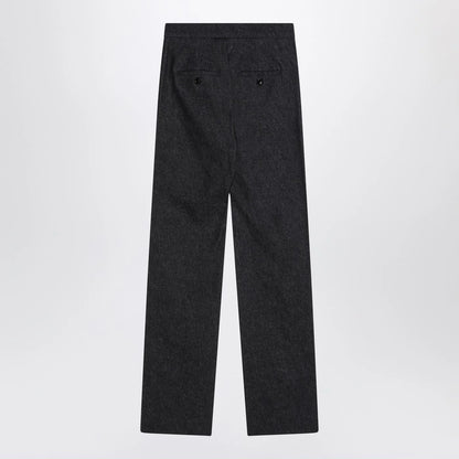 Max Mara Midnight blue trousers in cotton denim effect