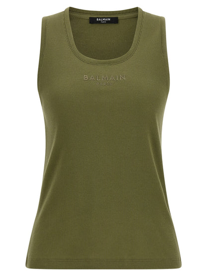 Balmain Logo Embroidery Tank Top