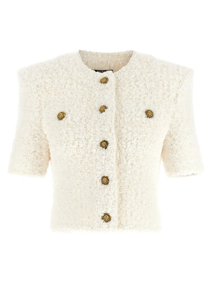Balmain Cardigan Tweed Plumetis