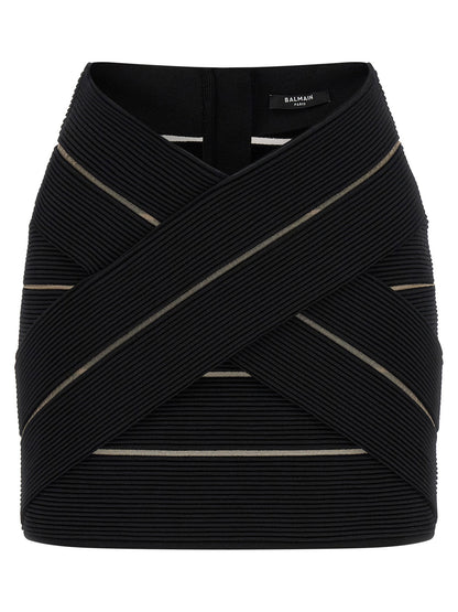 Balmain V-shaped Waist Skirt