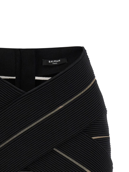 Balmain V-shaped Waist Skirt
