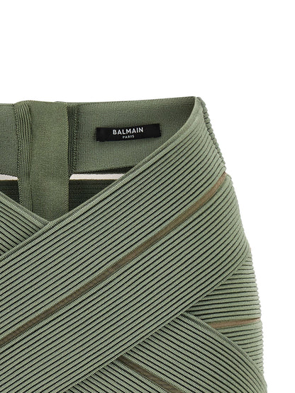 Balmain V-shaped Waist Skirt