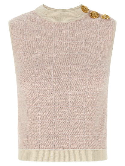 Balmain Testa Di Leone Tweed Vest