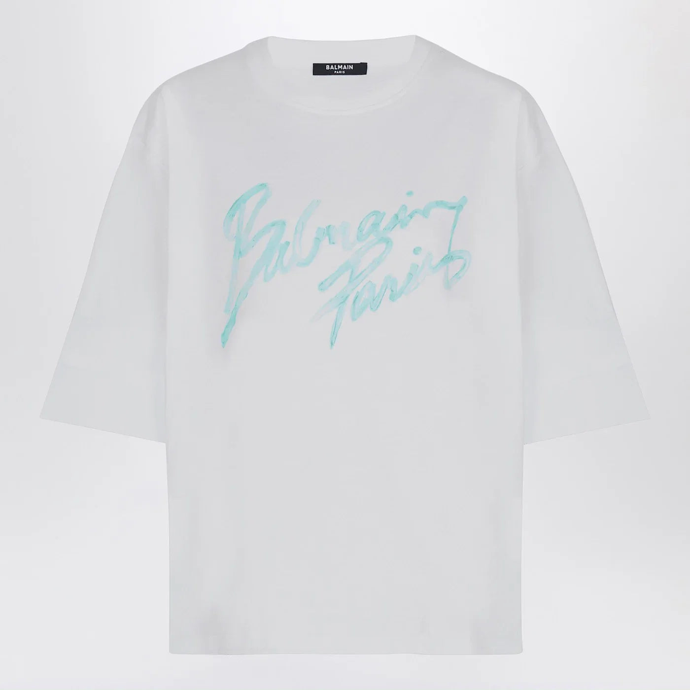 Balmain Oversized white T-shirt with logo print
