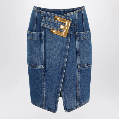 Balmain Denim skirt with belt
