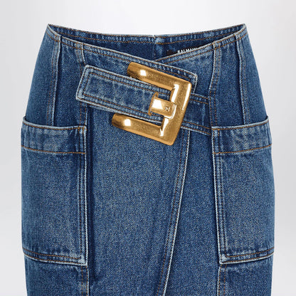 Balmain Denim skirt with belt