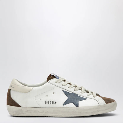 Golden Goose Super-Star sneakers in white/brown/denim blue/cream