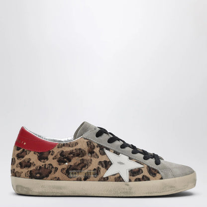 Golden Goose Super-star Sneakers in leopard-print pony hair