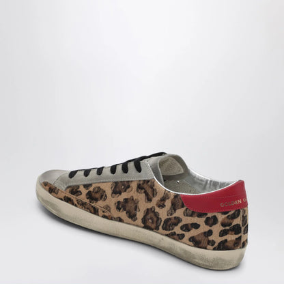 Golden Goose Super-star Sneakers in leopard-print pony hair