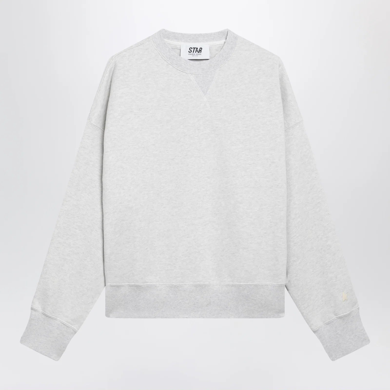 Golden Goose Women's Star cropped oversized cotton hoodie in grey