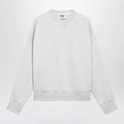 Golden Goose Women's Star cropped oversized cotton hoodie in grey