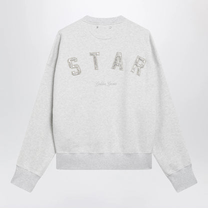 Golden Goose Women's Star cropped oversized cotton hoodie in grey