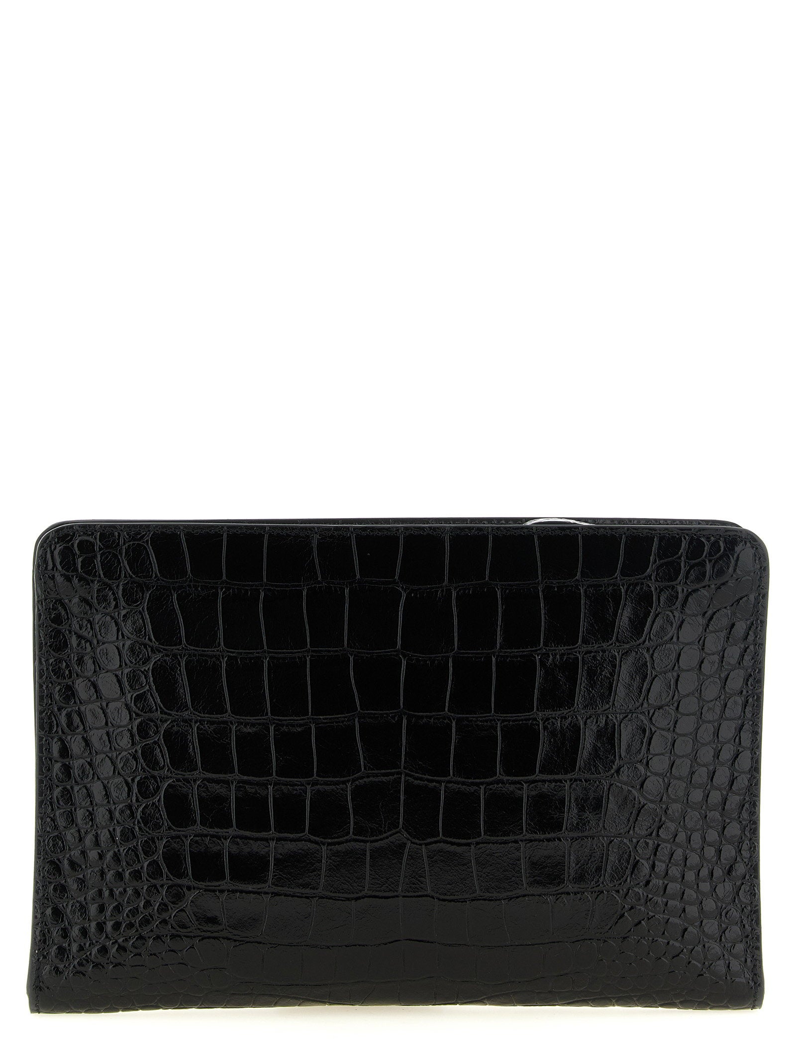 Tom Ford Croc Print Leather Clutch Bag