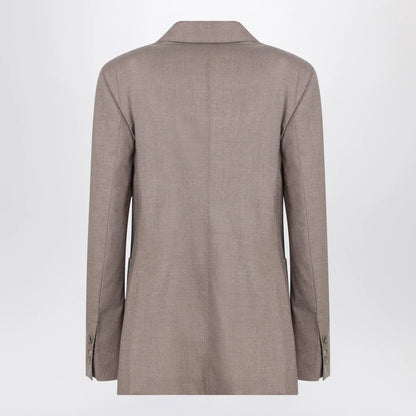 Max Mara Double-breasted cashmere jacket in dove color