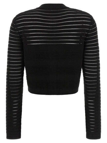 Balmain Semi-transparent Stripes Cardigan